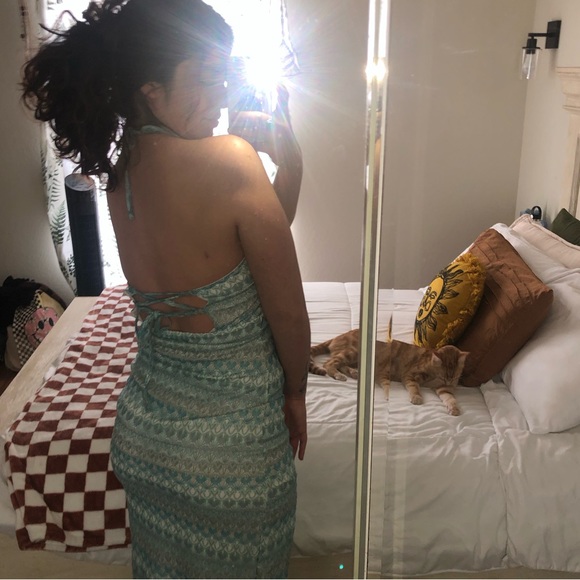 WILD FABLE - Crochet Multicolored midi dress with slit - Picture 4 of 6